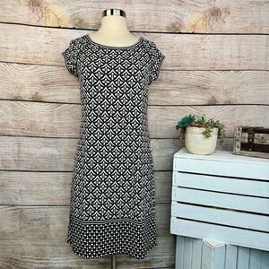 Max Studio Women's Cap Sleeve Dress Black‎ Two-Tone Tulip Stack Size S